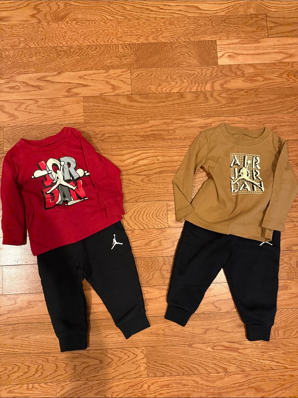 Boys Bundle 2 Jordan Kids Black Jogger Bottoms with White Jumpman Logo